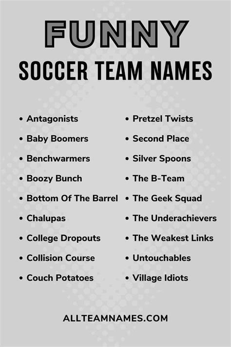 Funny Soccer Team Names List Team Names Good Team Quotes Funny