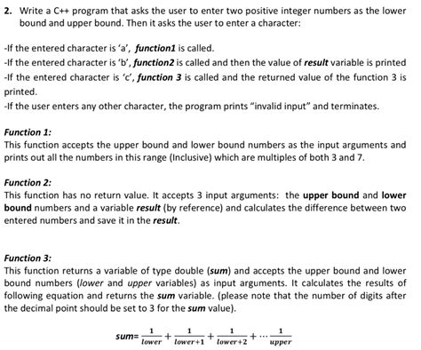 Solved 2 Write C Program Asks User Enter Two Positive Integer Numbers Lower Bound Upper