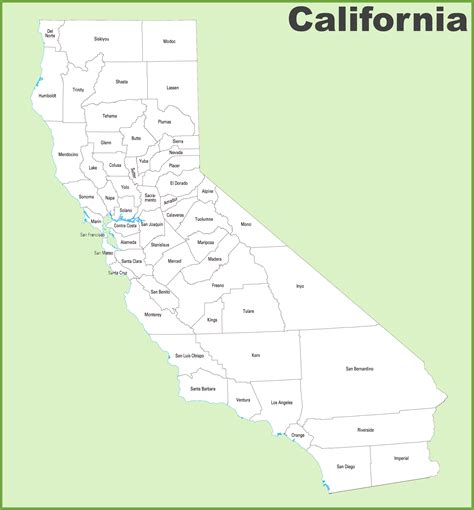 California County Map Free Gayel Gilligan