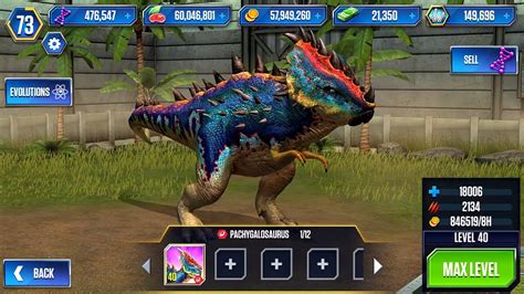 Pachygalosaurus Max Level Jurassic World The Game Ios Android