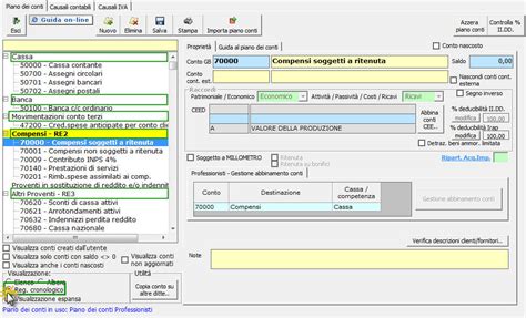 Contabilità dei professionisti Piano dei Conti Software Contabilità GB