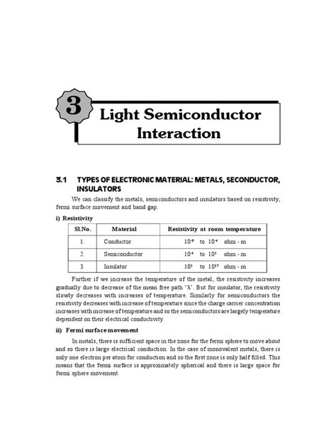 Light Semiconductor Interaction 3 1 Types Of Electronic Material Metals Seconductor