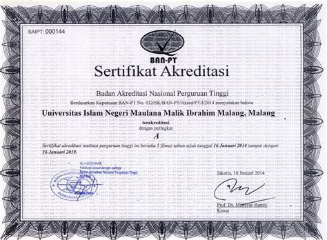 SERTIFIKAT AKREDITASI UNIVERSITAS Program Studi Farmasi