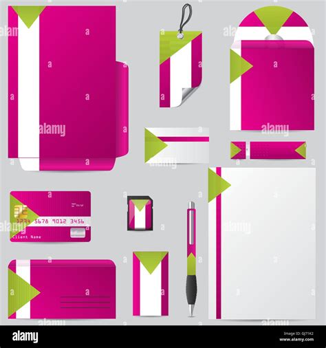 Stationary Business Set With Personalized Objects Stock Vector Image