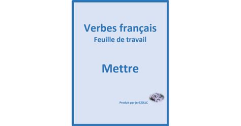 Mettre En Fran Ais Feuille De Travail