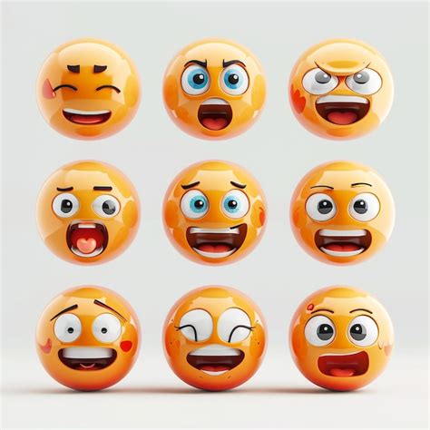 Premium Photo Emoticon Emoji Vector Set Emojis Yellow Icon In D With