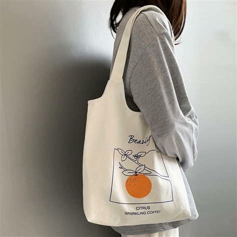 Korean Canvas Bag In 2021 Shoulder Tote Bag Canvas Bag Design Tote Bag