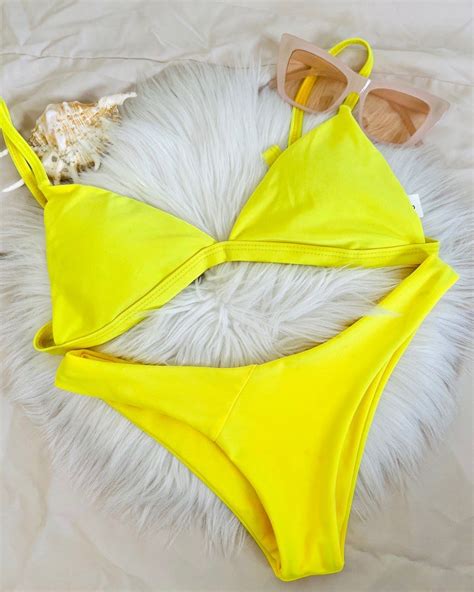 Neon Yellow Bikini Set Women S Fashion Swimwear Bikinis Swimsuits