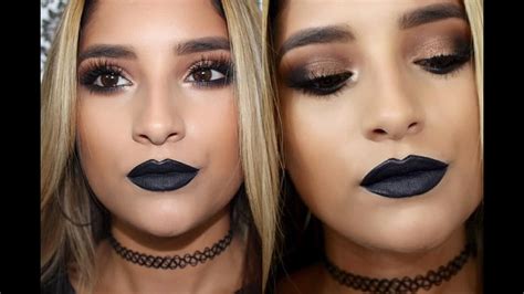 Gothic Glam Makeup Tutorial L Black Lipstick L Ft Tartelette In Bloom