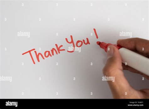 Hand Writing Thank You Stock Photo Alamy