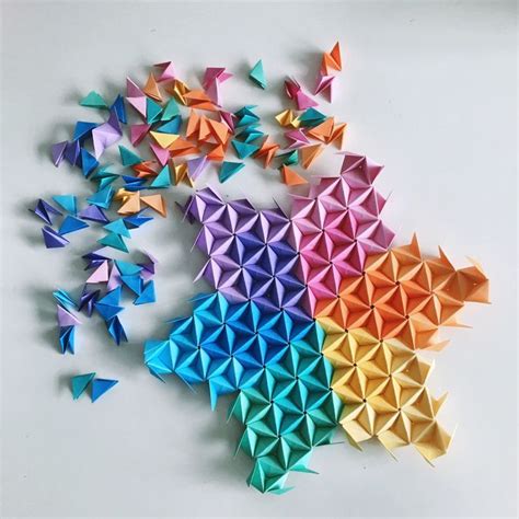 Colourful Wall Art Paper Art Modular Origami Wall Decor - Etsy UK ...