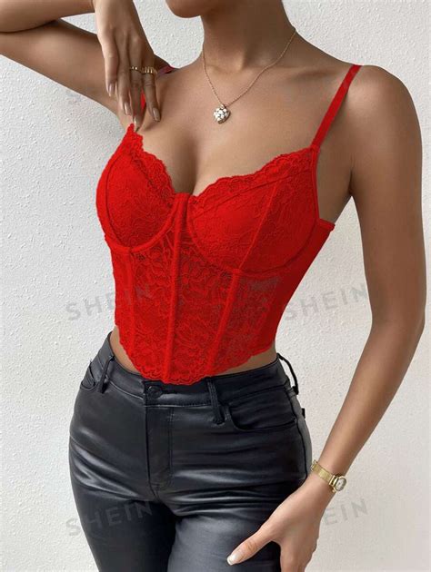 Shein Bae Pc Lace Bustier Cami Top Shein Uk