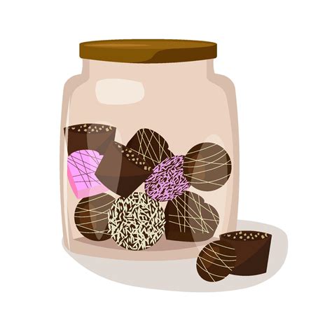 jar  chocolates   white background  vector art  vecteezy