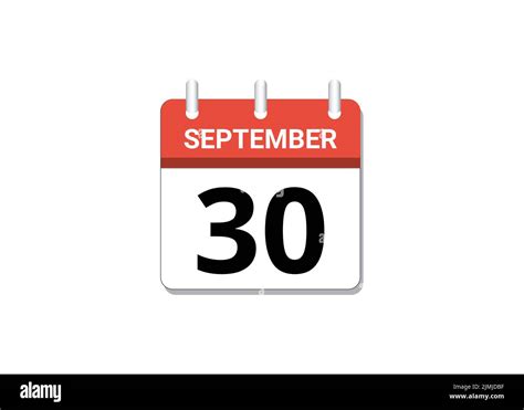 September 30th Calendar Icon Vector Concept Of Schedule Business And