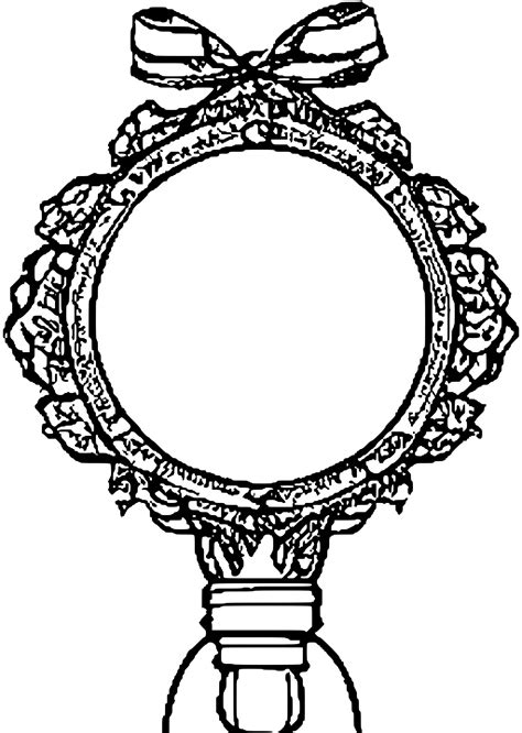 French Hand Held Mirror Coloring Page Creative Fabrica