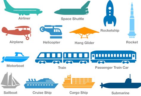 Transportation Vehicles By Air Rail And Water Free Printables For Kids