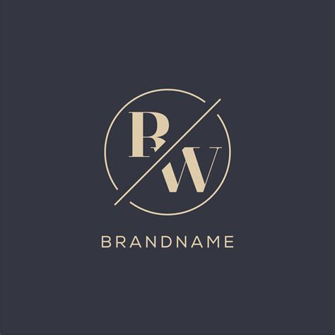 Initial Letter Rw Logo With Simple Circle Line Elegant Look Monogram