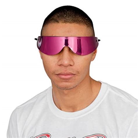 Bret Hitman Hart Vintage Wrap Around Sunglasses Halloween Costume Accesory Pink