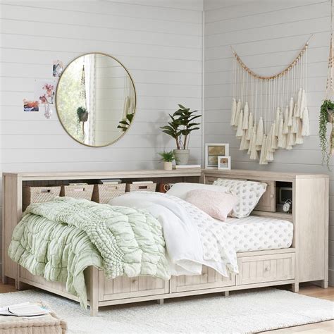 Beadboard Full Corner Storage Lounge Bed Pottery Barn Teen