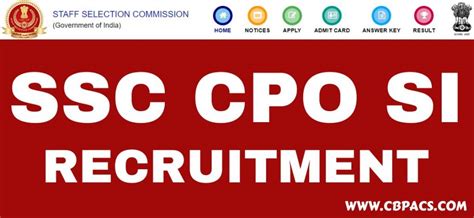 Ssc Nic In SSC CPO SI Recruitment 2023 Apply Online