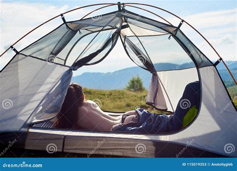 Attractive Naked Woman In Camping Stock Image Image Of Equipment Body 115019353