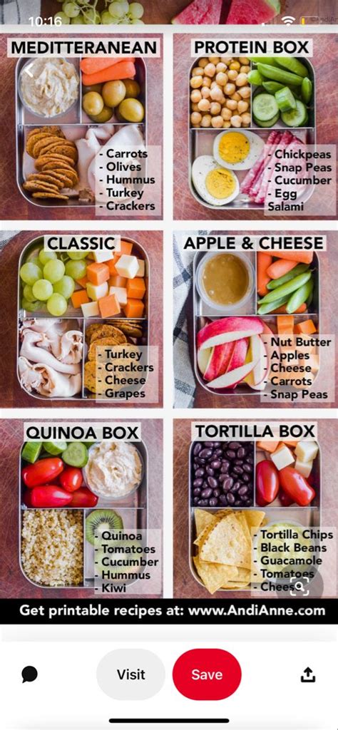 An Iphone Screen Showing The Different Types Of Food In Each Box