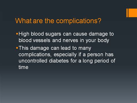 Complications Of Uncontrolled Diabetes