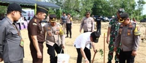 Hijaukan Kolam Regulasi Polres Hst Tanam Pohon Jimmy Ini Wujud