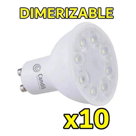 Luz Desing Pack X10 Lampara Dicroica Led 7w Dimerizable Gu10 Luz Desing