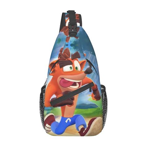 Crash Bandicoot Cartoon Sling Backpack Crossbody Chest Bag Daypack Menswomensboysgirls Ts