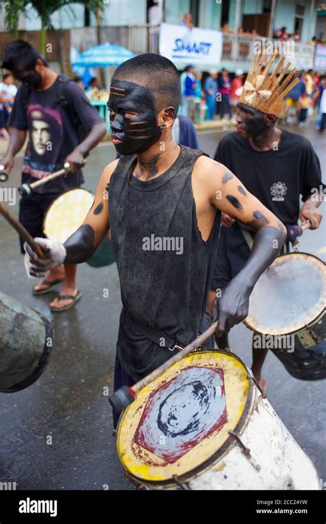 Philippines Panay Island Kalibo City Ati Atihan Festival Stock Photo