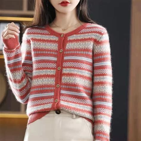 Craze Cardigan Col Rond Ray Automne Et Hiver L Ext Rieur Avec Pull