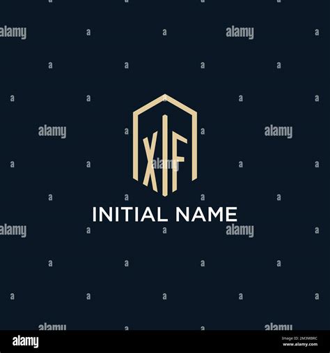 Xf Initial Monogram Logo With Hexagonal Shape Style Real Estate Logo