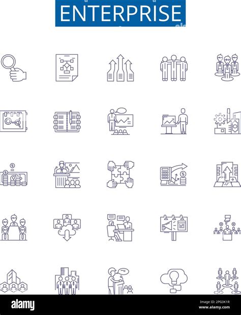 Enterprise Line Icons Signs Set Design Collection Of Enterprise