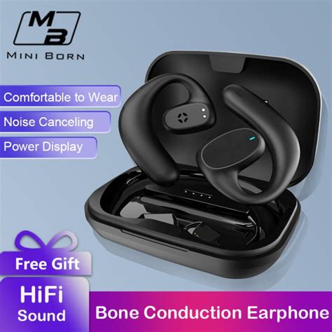 Jual Earphone Bluetooth Mini Born Tws Headphone Konduksi Tulang Kait