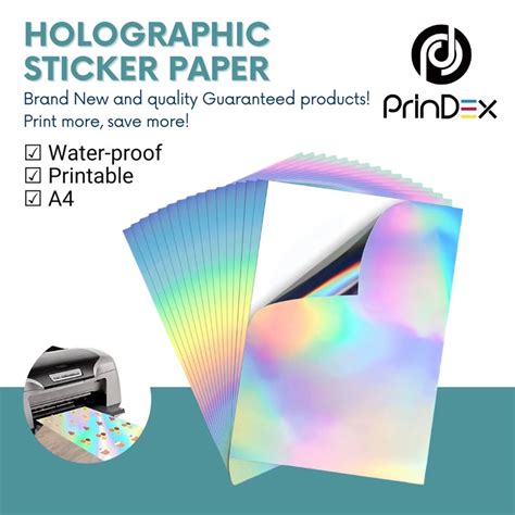 A4 Size Holographic Hologram Printable Vinyl Sticker PET Self Adhesive