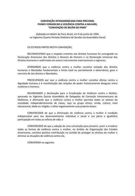 PDF Convenção Interamericana para Prevenir Punir e Toda mulher