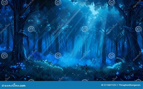 Dark Blue Forest Stock Illustration Illustration Of Wood 311601125