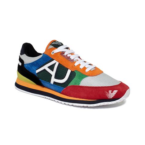 Armani jeans Multicoloured Suede-nylon Trainers for Men | Lyst