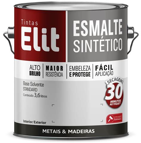 TINTA ESMALTE SINTÉTICO FOSCO PRETO 3 6L ELIT Carmo Sion