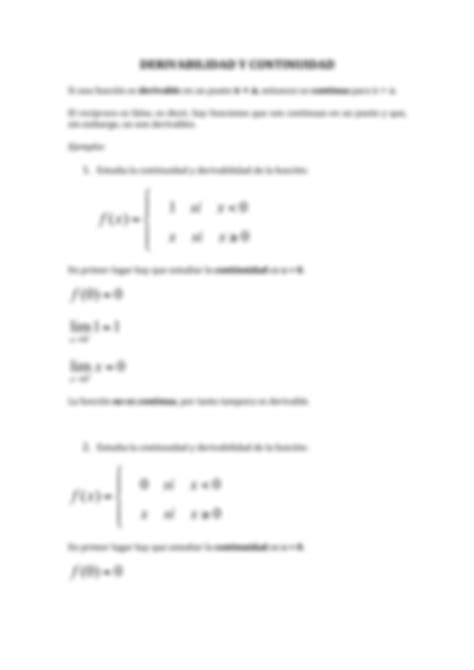 SOLUTION Definicion De Derivada Continuidad Studypool