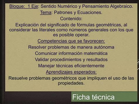 Explicación del significado de fórmulas geométricas al considerar las