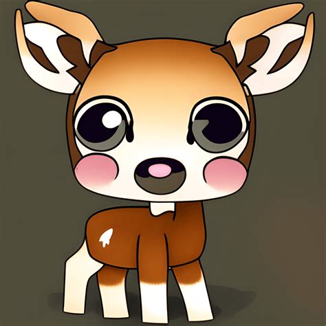 Kawaii Chibi Deer Graphic · Creative Fabrica