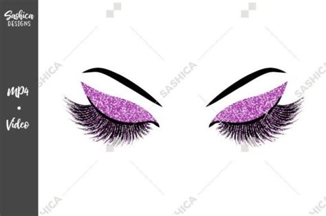 Lashes With Pink Glitter Animation Grafik Von Sashica Designs · Creative Fabrica