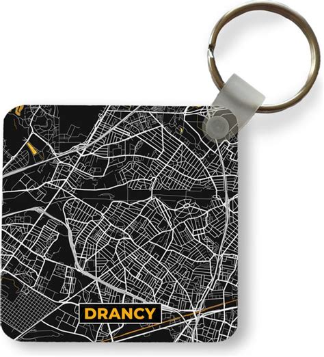 Sleutelhanger Uitdeelcadeautjes Plattegrond Drancy Stadskaart