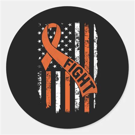 Leukemia Ribbon Fight American Flag Leukemia Aware Classic Round