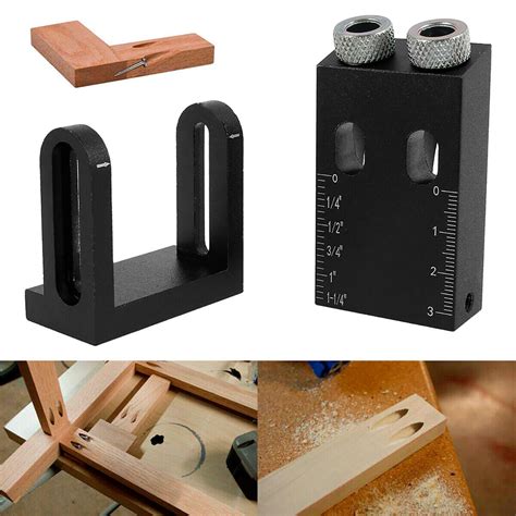 Pocket Hole Screw Jig Dowel Drill Joinery Kit Woodworking Angle Guide