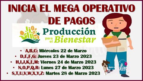 Este Es El CALENDARIO OFICIAL DE PAGOS Del Programa Producción Del