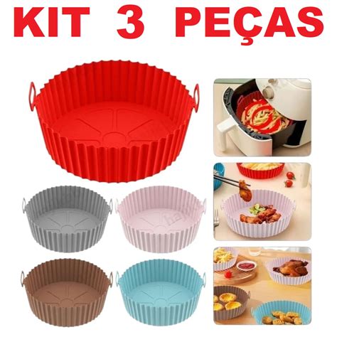 Kit Formas Silicone Antiaderente Para Air Fryer Microondas Lav Vel