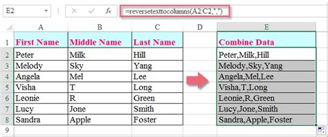 How To Reverse The Text To Column Function In Excel